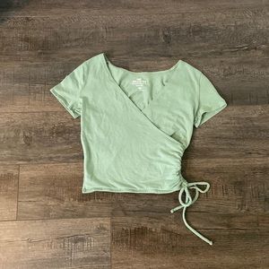 Sage green Hollister cross over crop top